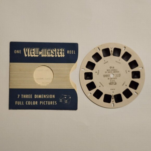 VINTAGE View Master Wild Animals of South America in Captivity REEL SLIDE 1949 - Picture 1 of 3